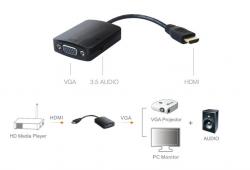 Mini PC - Acesorii Measy H2V convertor HDMI la VGA ( semnal Digital in Analogic ) + iesire audio